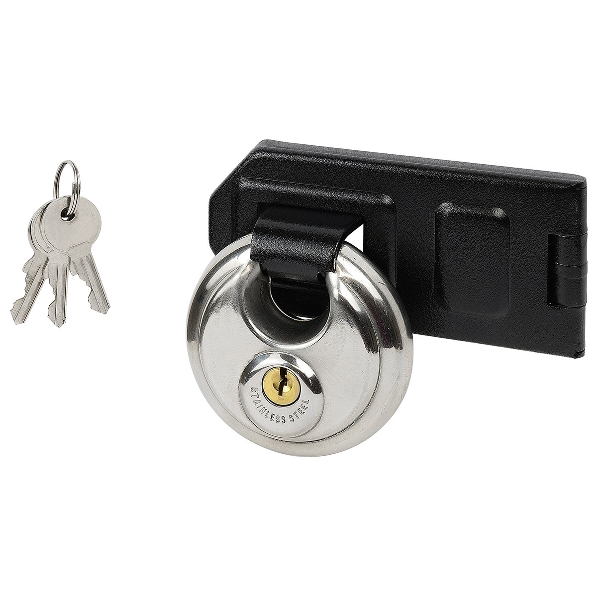 Petlica bezpečnostná 118mm so zámkom Fortis 70mm - V.P.F.MEDIUM s.r.o. Stavebné a nábytkové kovanie