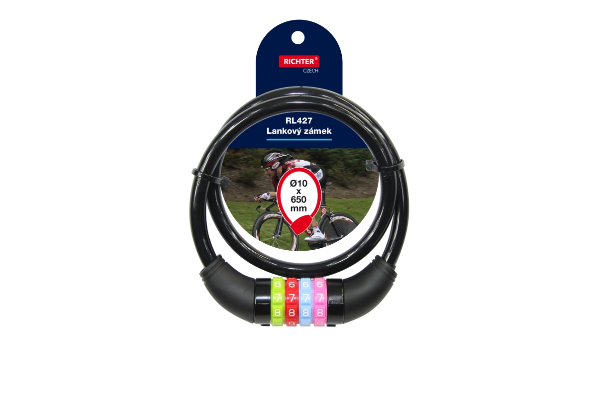Zámok lankový kódovací RL427 10x650mm - V.P.F.MEDIUM s.r.o. Stavebné a nábytkové kovanie