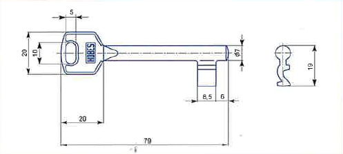 Kľúč obyčajný K103, K134  profil č.36 - V.P.F.MEDIUM s.r.o. Stavebné a nábytkové kovanie