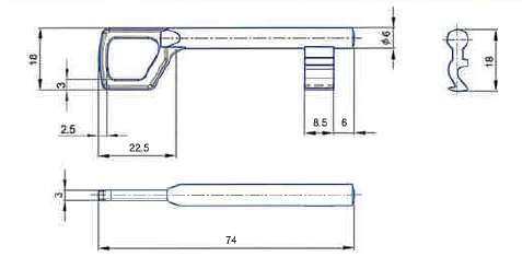 Kľúč obyčajný K220 k zámku K051 - V.P.F.MEDIUM s.r.o. Stavebné a nábytkové kovanie