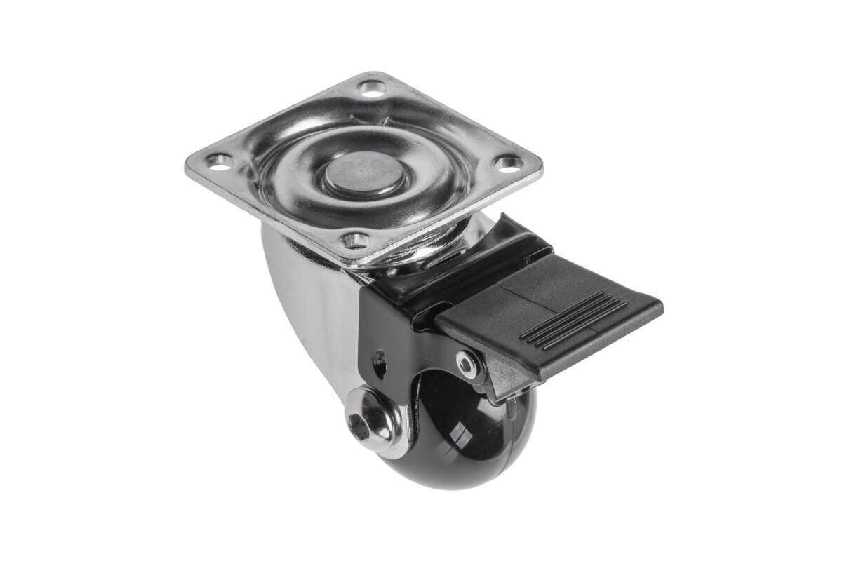 Koliesko nábytkové Brazilia 35mm otočné čierne s brzdou - V.P.F.MEDIUM s.r.o. Stavebné a nábytkové kovanie